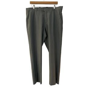 Perry Ellis Portfolio Mens Flat Front Dress Pants 36x30 Gray